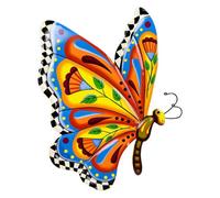 Handcrafted Metal Butterfly Wall Art - 16.5 Inch Talavera Style Celestial Sculpture For Indoor And Outdoor Décor