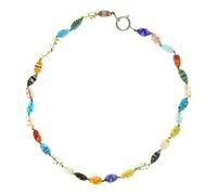 Handcrafted Millefioris Glass Beaded Necklace Italian Jewelry Accessory For Women Elegant Female Opal Bead Accessories Muranos Glass Millefioris Beaded Jewelry Gift