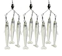 Handcrafted Mini Multi-Arm Baitfish School Rig Fishing Lure, Compact Umbrella Rig for Bass Fishings, Durable Wire Frame with Realistic Swimbait for Freshwater Predator Fishing