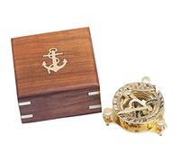 Handcrafted Model Ships Captain's Brass Triangle Sundial Compass 3" - Brass Desk Compasses - Nautical Decor Home Decoration - Executive Promotional Gift
