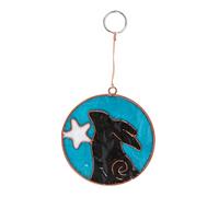 Handcrafted Moon Gazing Hare Suncatcher - Pagan Moon Design - Mystical Nature Energy Decor