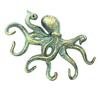 Handcrafted Nautical Decor Antique Bronze Cast Iron Octopus Hook 11" - Decorative Hook - Sealife Metal Wal