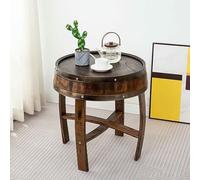 Handcrafted Oak Barrel End Table | Rustic Furniture for Living Room Decor
