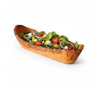 Handcrafted Olive Wood Decorative Bowl - Natural Rustic Design for Snacks, Nuts, Fruits, or Table Décor - Unique Artisan Craft
