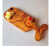 Handcrafted Olive Wood Fish Shaped Cutting Board | Durable Kitchen Serving Tray for Charcuterie Cheese Bread Sushi | Unique Wooden Chopping Board | Naturally Finished - Natural Wood (Fish)