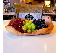Handcrafted Olive Wood Fruit Bowl - Large Decorative Rustic Serving Tray for Fruits, Snacks, and Salads - Unique Natural Grain Design | Durable - Perfect for Kitchen or Dining Table (30-35 cm)