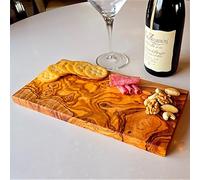 Handcrafted Olive Wood Rectangular Cutting Board | Natural Wood Grain Serving Board | Perfect for Kitchen Prep, Cheese & Charcuterie | Eco-Friendly, Durable | Approx. 40 cm x 20 cm