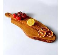 Handcrafted Olive Wood Rustic Cutting Board with Handle - 40cm Natural Wooden Chopping and Serving Board for Kitchen - Durable Eco-Friendly Charcuterie Platter and Cutting Board (40 cm)