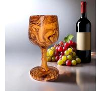 Handcrafted Olive Wood Wine Rustic Natural Wooden Chalice Eco Friendly Drinkware Unique Bar Accessory for Red White Beverages Hand Turned Artisan Wine Cup Home Decor Gift Idea
