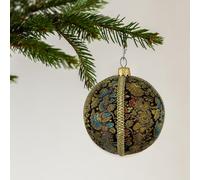 Handcrafted Ornament | Eco-Friendly Holiday Décor | Unique Gift for Festive Celebrations (Brown with Gold, Red, Blue, 8cm)