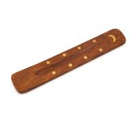Handcrafted Pack of 2 Wooden Incense Stick Holder with Brass Inlay - Elegant Agarbatti Burner Ash Catcher | Solid Wood Incense Tray for Home, Meditation & Yoga Décor
