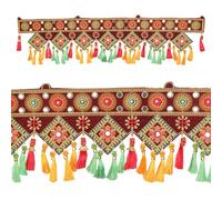 Handcrafted Peacock Toran Hanging is made of Colourful Thread Tassels with Moti Beads Set Door Bandanwar Home Decor Entrance Indian Traditional Diwali Decorations Festival (Size:-36"X9")(Multicolour)