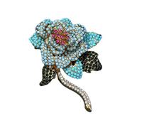 Handcrafted Peony Pin Floral Design Rhinestones Enameled Accessory for Formal Design Rhinestones Enameled Accessory for Formal
