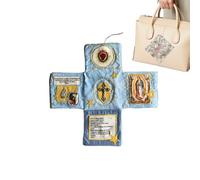 Handcrafted Pocket Devotional,Compact Spiritual Journal | Portable Foldable Daily Prayer Book for Communion, Baptism, Companion