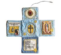 Handcrafted Pocket Devotional - Faith Edition,Mini Handmade Christian Catholic Gift,With Cross, Saint Images And Spanish Prayers (Style A)