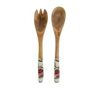 Handcrafted Pomegranate Set of 2 Wooden Fork and Spoon