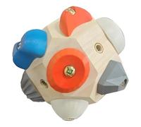 Handcrafted Portable Finger Strength Trainer With 3D Rock Texture, 4.3 X 4.3 In, Screw Fixed Wooden And Plastic Material, Multi-Faceted Design, Anywhere Training Tool