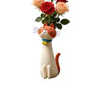 Handcrafted Quirky Cat Vase, 5X19CM Cute Resin Cat Flower Vases Ornament, Funny Animals Shaped Small Vases for Flowers, Novelty Quirky Kitten Decorative Flower Vase, for Home Decoration