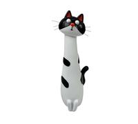 Handcrafted Quirky Cat Vase, Resin Cat Shaped Flower Vase, 15 cm / 6 Inch Funny Kitty Planter for Desk, Shelf, Unique Gift for Cats Lovers Flower Lovers (Black White)