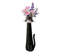 Handcrafted Quirky Cat Vase,Resin Vase For Flowers,Whimsical Kitty Planter For Small Flower,Tiny Animal Home Office Decor,Shelf Decor Desk Ornament Gift, For Cat Lovers(B)