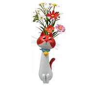 Handcrafted Quirky Cat Vase,Resin Vase For Flowers,Whimsical Kitty Planter For Small Flower,Tiny Animal Home Office Decor,Shelf Decor Desk Ornament Gift, For Cat Lovers(D)