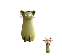 Handcrafted Quirky Cat Vase - Whimsical Resin Kitty Planter for Small Flowers - Unique Desk & Shelf Decor for Cat Lovers, Women - Birthday & Housewarming Present (#A)
