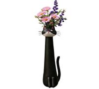 Handcrafted Quirky Cat Vase | Whimsical Tiny Cat Desk Vase | Adorable Mini Kitten Flower Vases Bookshelve Ornaments | Handmade Boho Tiny Animal Planter Decor for Home & Office