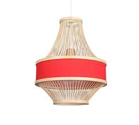 Handcrafted Rattan Chaner with E27 Light Source, Stylish Ceiling Bamboo Art Lamp Shade for Home Decor