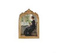 Handcrafted Resin Picture Frame in Vintage Gold Finish with Arch Shape and Floral Detailing for Sophisticated Home Decoration and Display (Gold 7 inches)