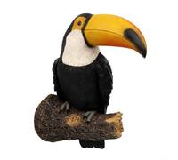 Handcrafted Resin Toucan Hanging Sculpture for Outdoor Garden Tree Lawn Courtyard, Weather-Resistant Tropical Bird Ornament for Yard Patio Porch Decoration(Yellow)