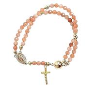 Handcrafted Rosary Bracelets Religious Prayer Jewelry with Cross Charm