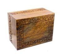 Handcrafted Rosewood Cremation Urn for Human Ashes | Wooden Funeral Memorial Box Suitable for Burial, Columbarium or Home Keepsake - Large (180 lbs, 9"x5.5"x4.5")