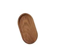 Handcrafted Rustic Oval Wooden Serving Tray, 20x12cm Small Wood Tray for Cheese Charcuterie Coffee Dessert Snack Bread Fruit - Walnut Wood