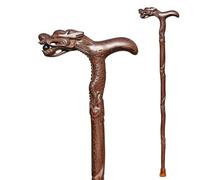 Handcrafted Scorched Handle, Handmade Dragon Breath Spit Out Pearls Carved Wood Walking Cane Multiple Sizes(70cm/27.5")