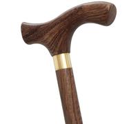 Handcrafted Scorched Handle, Unisex Brown Wood Walking Cane 77-93cm(93cm/36.6in)