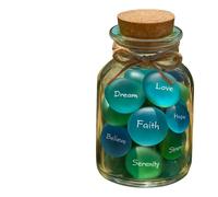 Handcrafted Sea Glass Stone In Jar With Engraving Empowering Messages Home Office Decoration Meditations Tool Gift Engraving Sea Glass Collection