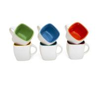 Handcrafted Set of 6 Ceramic Tea Cups 160 ML Elegant Porcelain Breakfast Coffee Mugs Glazed Finish For Cortado Cappuccino Espresso Kulhad Chai Microwave & Dishwasher Food Safe For Home Office Kitchen