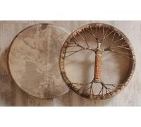 Handcrafted Shaman Drum 16" 20" 24" Goat Skin, Viking Leather Style - Native American Frame Drum - Musical Gift - Authentic Sound & Artistry (24 inch)