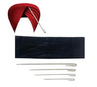 Handcrafted Silver Finish Punjabi Sikh Pagri Putka Turban Salai Pin Needle with Black Solid 1 Fifti (Pack of 4)