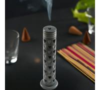 Handcrafted Soapstone Incense Tower - 28cm High - Decorative Incense Holder for Sticks and Cones - Ash Catcher - Aromatherapy and Meditation Accessory