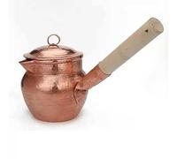 Handcrafted Solid Copper Tea Kettle, Pure Red Copper Water Boiler with Thickened Walls, Traditional Chinese Medicinal Herbal Pot for Simmering, Vintage Stovetop Tea Pot(D,Large)