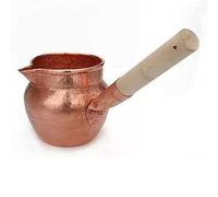 Handcrafted Solid Copper Tea Kettle, Pure Red Copper Water Boiler with Thickened Walls, Traditional Chinese Medicinal Herbal Pot for Simmering, Vintage Stovetop Tea Pot(C,S)