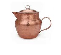 Handcrafted Solid Copper Tea Kettle, Pure Red Copper Water Boiler with Thickened Walls, Traditional Chinese Medicinal Herbal Pot for Simmering, Vintage Stovetop Tea Pot(B,S)