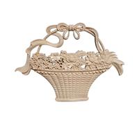 Handcrafted Sophisticated Wooden Engraved Floral Relief Panel for Wall Frame Improvement Rubberwood Construction Wood Carving Applique