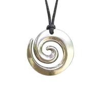 Handcrafted Spiral Pendant, Koru Spiral, Represents New Beginnings and Harmonious Growth, Surf-inspired Jewellery. Made by William Sturt