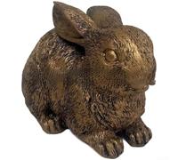 Handcrafted Spring Rabbit Statue in Resin with Vintage Bronze Effect for Table Shelf Mantel Living Room Decor (Style A)