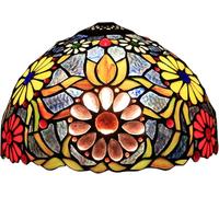 Handcrafted Stained Glass Tiffany Lampshade Replacement - Sunflower Pattern for Table, Pendant & Ceiling Lamps,Brown