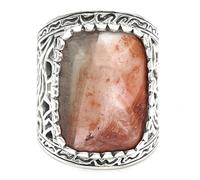 Handcrafted Sterling Silver Agate Ring - unisex - Jalan Jalan - Rings - Multicolor - ONE SIZE - Accessories ONE SIZE