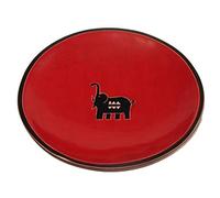 Handcrafted Stone Fruit Bowl Red Elephant Design 10" 25cm Fair Trade