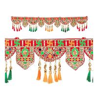 Handcrafted Swastik Door Toran Decorative Hanging Bandanwar for Decorations Indian Wedding Puja Pooja Festival Theme Décor Traditional Toran Bandhanwar For Home Entrance Temple(Size 42")